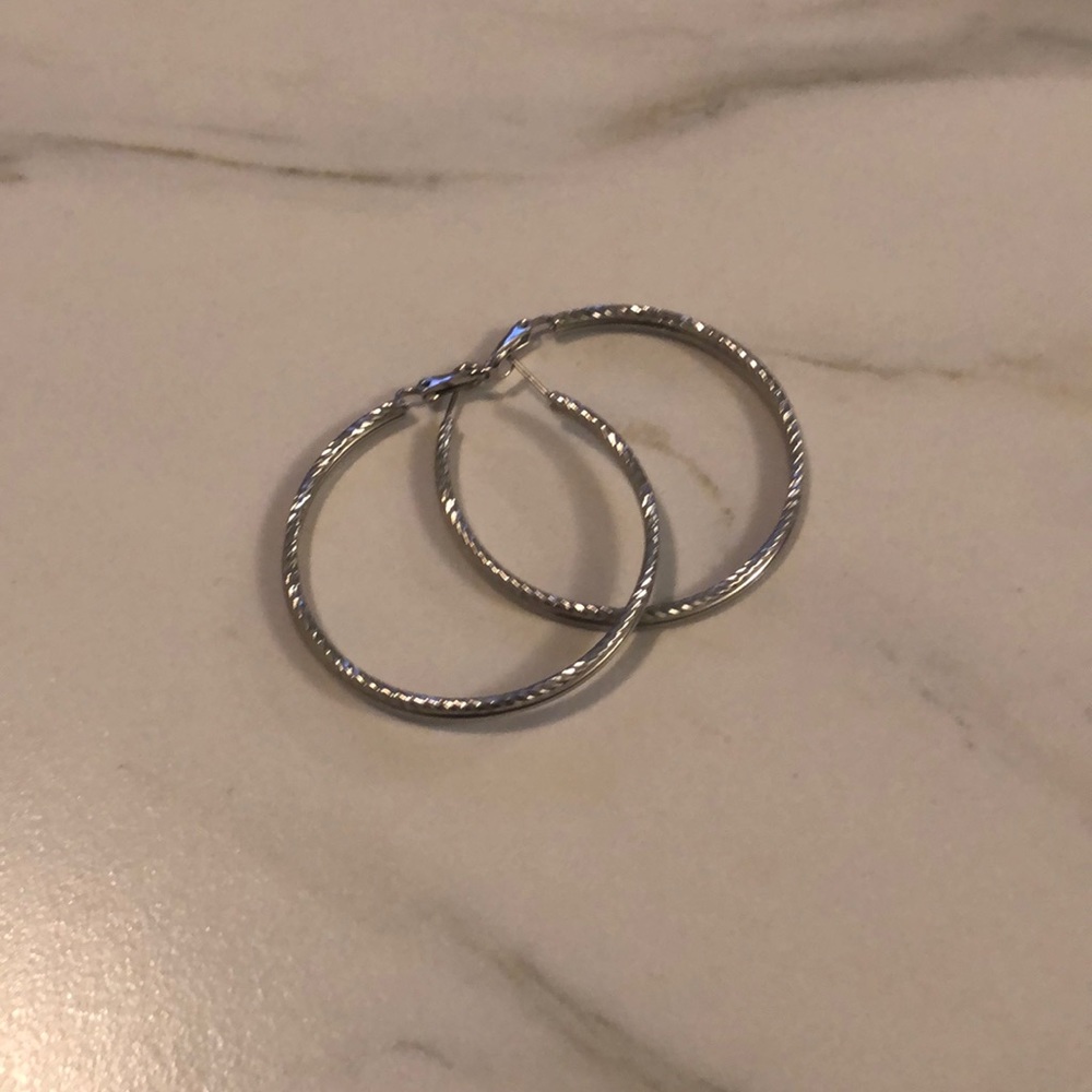 Silver hoop earrings from Maurice’s!